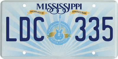 MS license plate LDC335