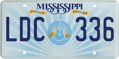 MS license plate LDC336