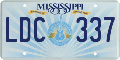 MS license plate LDC337