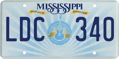 MS license plate LDC340