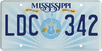 MS license plate LDC342