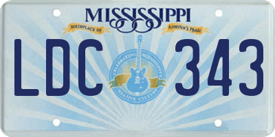 MS license plate LDC343