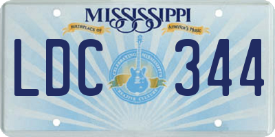 MS license plate LDC344