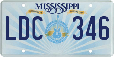 MS license plate LDC346