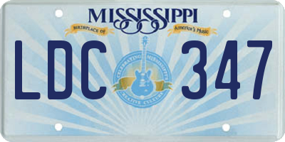 MS license plate LDC347