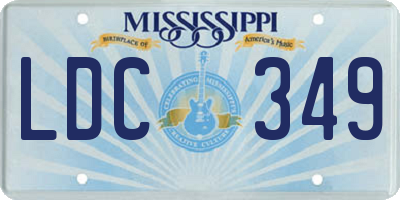 MS license plate LDC349