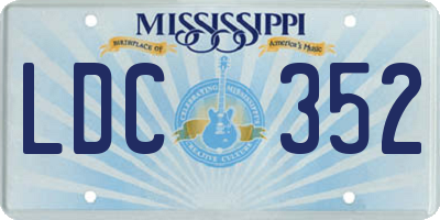 MS license plate LDC352