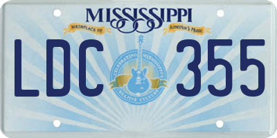 MS license plate LDC355