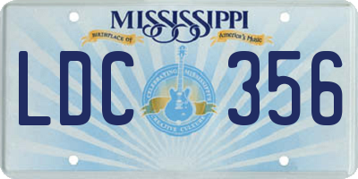 MS license plate LDC356