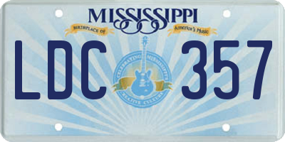 MS license plate LDC357