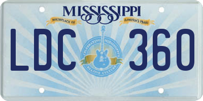 MS license plate LDC360