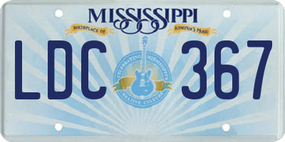 MS license plate LDC367
