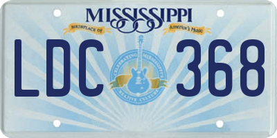 MS license plate LDC368
