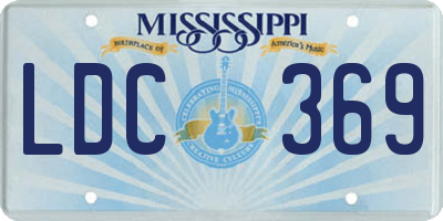 MS license plate LDC369