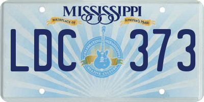 MS license plate LDC373