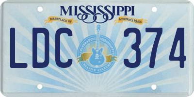 MS license plate LDC374