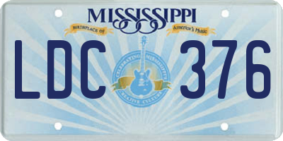 MS license plate LDC376