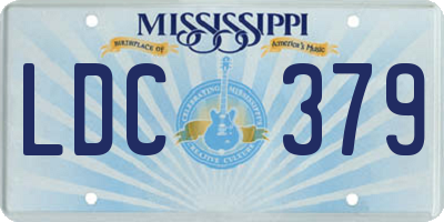 MS license plate LDC379