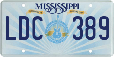 MS license plate LDC389