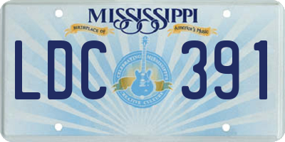 MS license plate LDC391