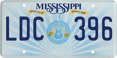 MS license plate LDC396