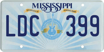 MS license plate LDC399