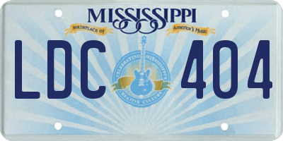 MS license plate LDC404