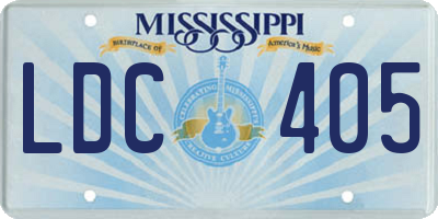 MS license plate LDC405
