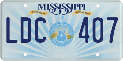 MS license plate LDC407