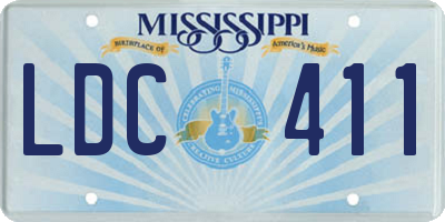 MS license plate LDC411