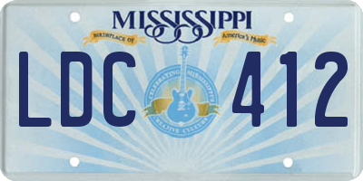MS license plate LDC412