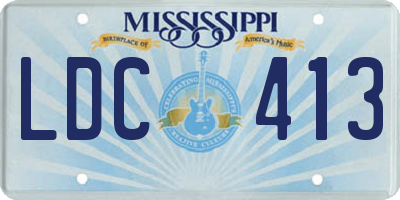 MS license plate LDC413