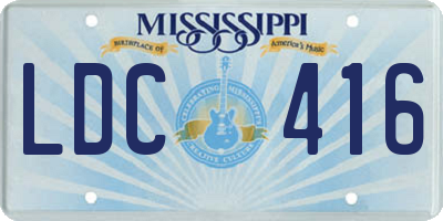 MS license plate LDC416