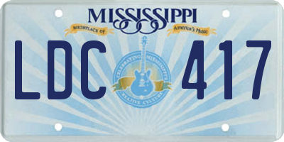 MS license plate LDC417