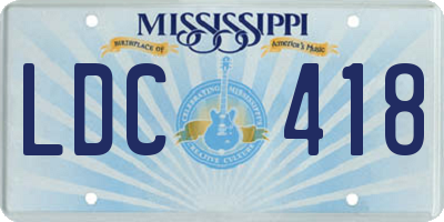 MS license plate LDC418