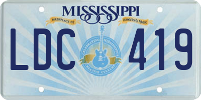 MS license plate LDC419