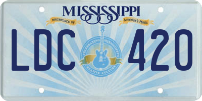 MS license plate LDC420