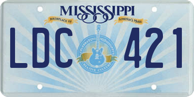 MS license plate LDC421