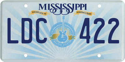MS license plate LDC422