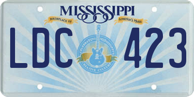 MS license plate LDC423