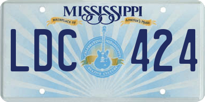 MS license plate LDC424