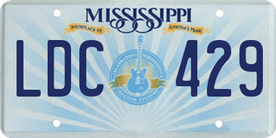 MS license plate LDC429
