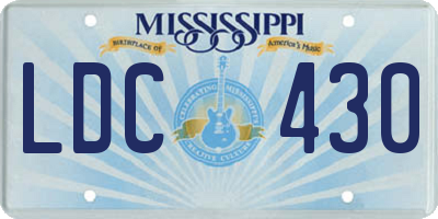 MS license plate LDC430