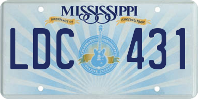 MS license plate LDC431