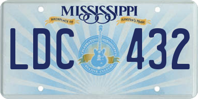 MS license plate LDC432