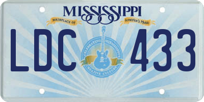 MS license plate LDC433
