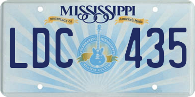 MS license plate LDC435