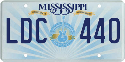 MS license plate LDC440