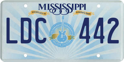 MS license plate LDC442