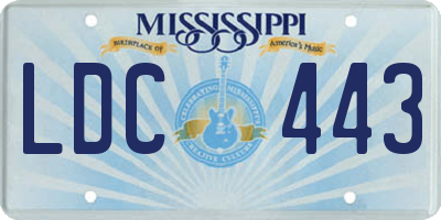 MS license plate LDC443